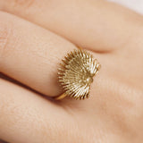 Bague Shiny en acier inoxydable doré à l'or fin — vue 3