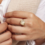 Bague Shiny en acier inoxydable doré à l'or fin