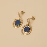 Boucles d'oreilles avec pierre naturelle bleue