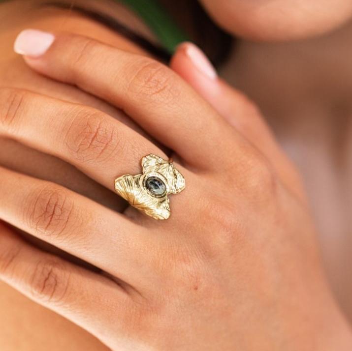 Bague Azulis en acier inoxydable doré à l'or fin — vue 2