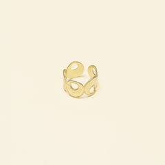 Bague Fahima en acier inoxydable doré à l'or fin