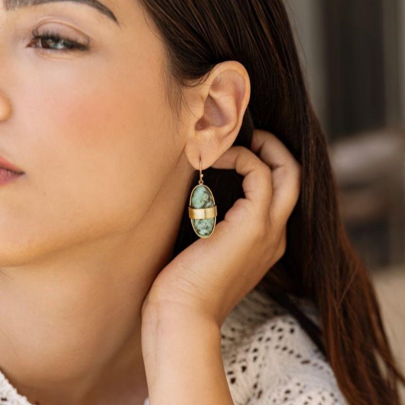 Boucles Thahfath en acier inoxydable doré à l'or fin — vue 2