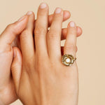 Bague Taous en acier inoxydable doré à l'or fin — vue 2