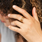 Bague Gaziane en acier inoxydable doré à l'or fin — vue 2