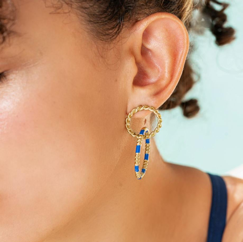 Boucles Marina en acier inoxydable doré à l'or fin — vue 2