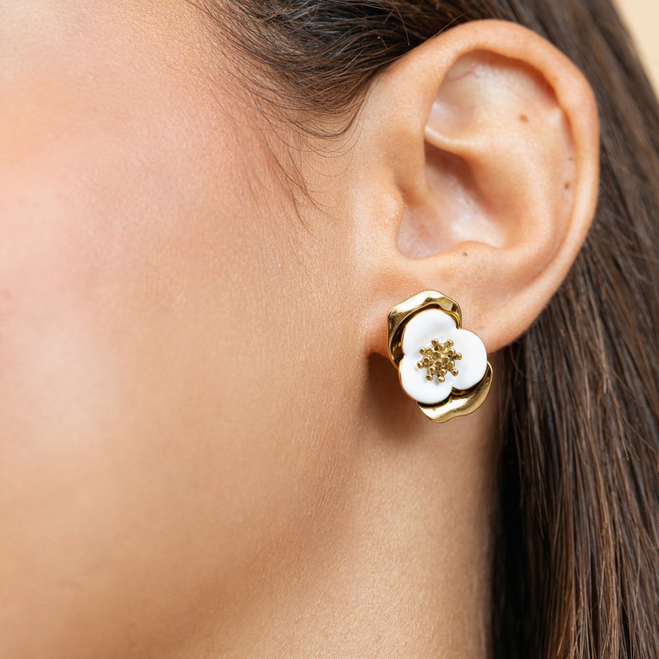 Boucles Solveig en acier inoxydable doré à l'or fin — vue 3