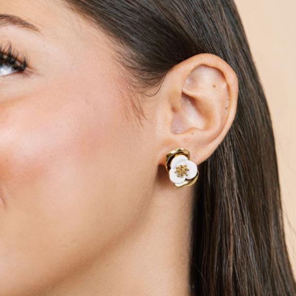 Boucles Solveig en acier inoxydable doré à l'or fin — vue 2