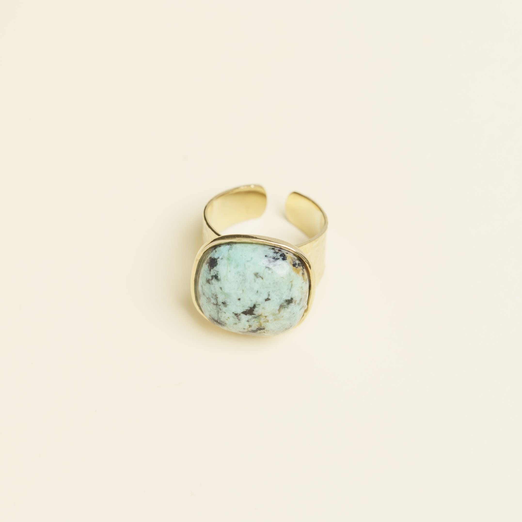 Bague Yéléna en acier inoxydable doré à l'or fin