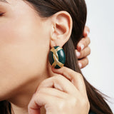 Boucles Bouthaina en acier inoxydable doré à l'or fin — vue 3
