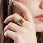 Bague Béléne en acier inoxydable doré à l'or fin — vue 2