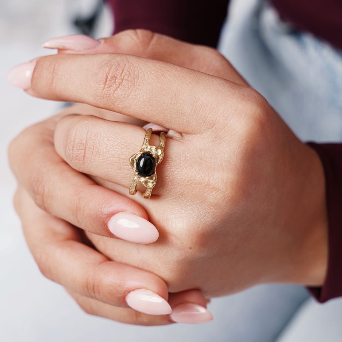 Bague Oualata en acier inoxydable doré à l'or fin — vue 4