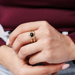 Bague Oualata en acier inoxydable doré à l'or fin — vue 2