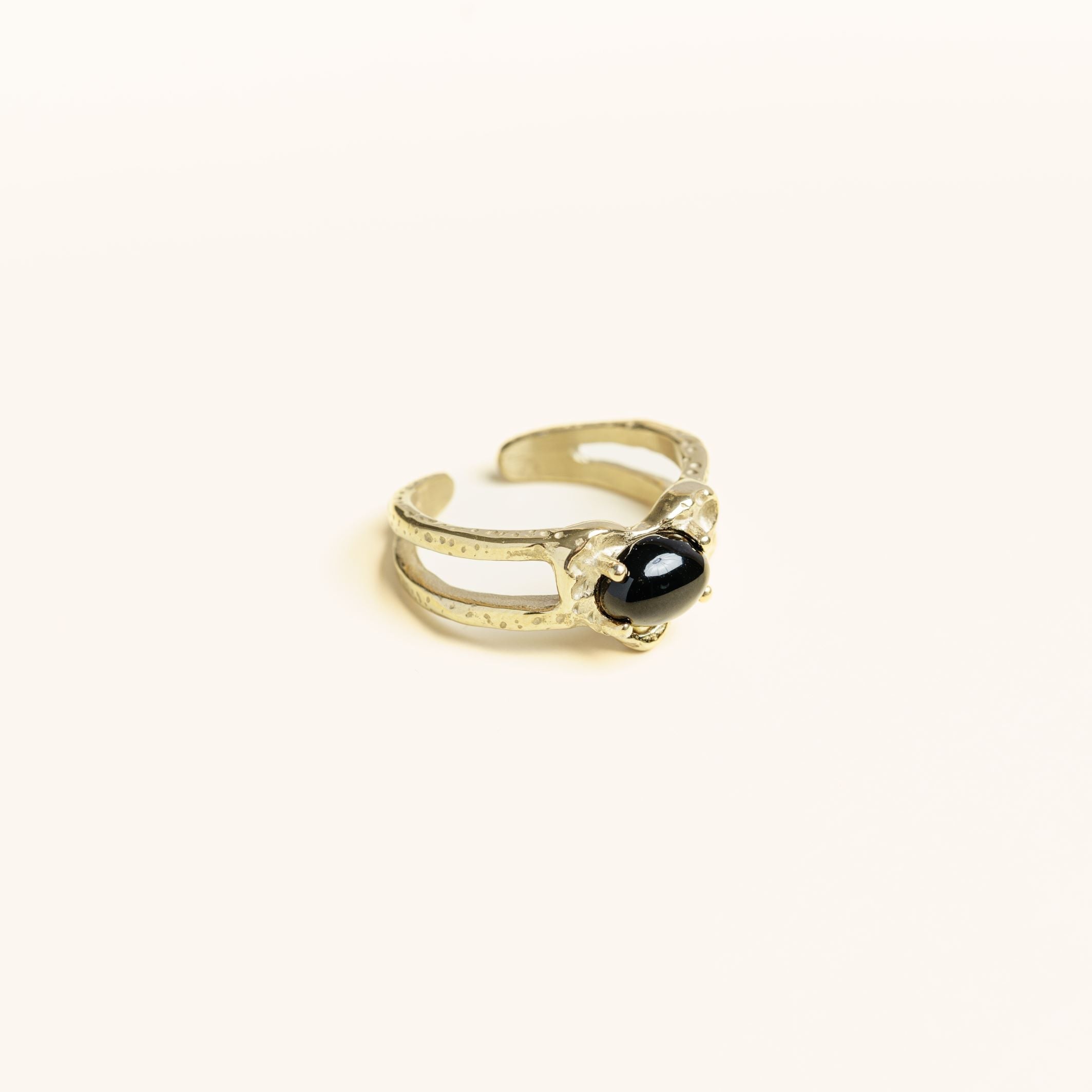 Bague Oualata en acier inoxydable doré à l'or fin — vue 3