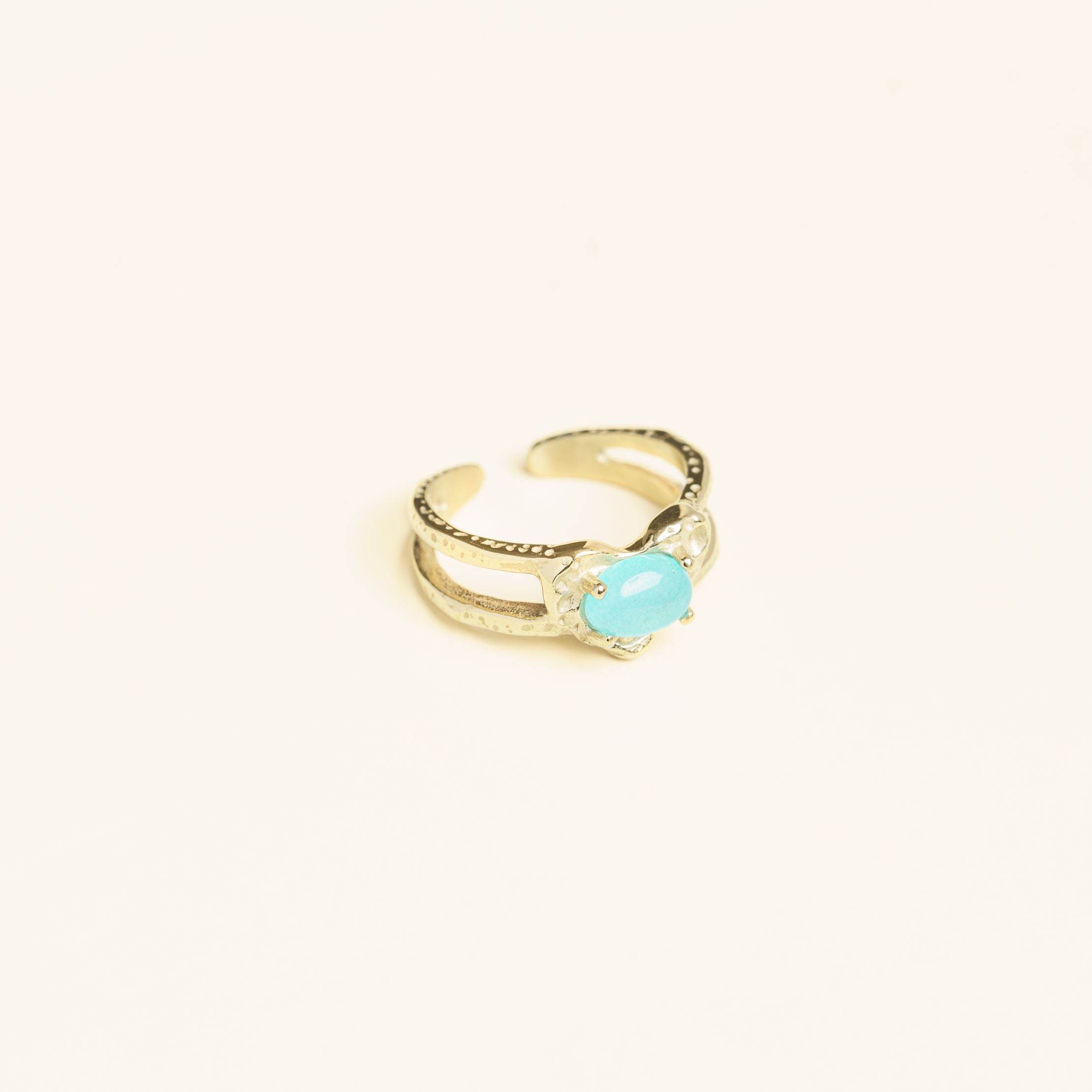 Bague Bleuet en acier inoxydable doré à l'or fin — vue 3