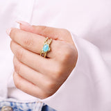 Bague Bleuet en acier inoxydable doré à l'or fin — vue 2