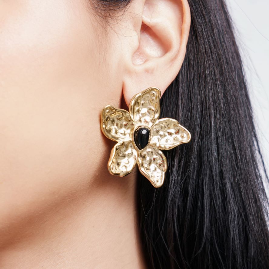 Boucles Calla en acier inoxydable doré à l'or fin — vue 2
