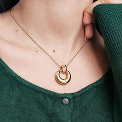 Collier Afiya en acier inoxydable doré à l'or fin