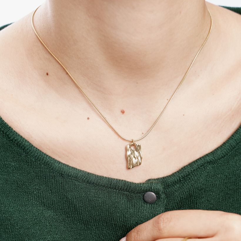 Collier Fidane en acier inoxydable doré à l'or fin — vue 3