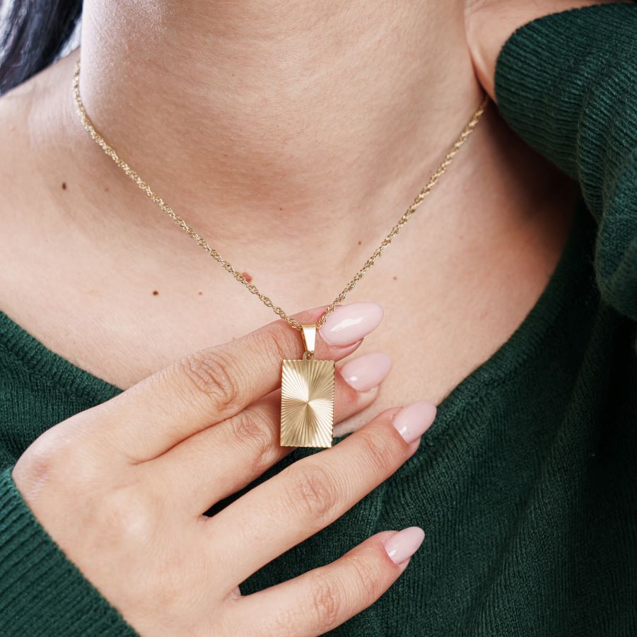 Collier Safaa en acier inoxydable doré à l'or fin — vue 2