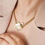 Collier Heart en acier inoxydable doré à l'or fin — vue 3