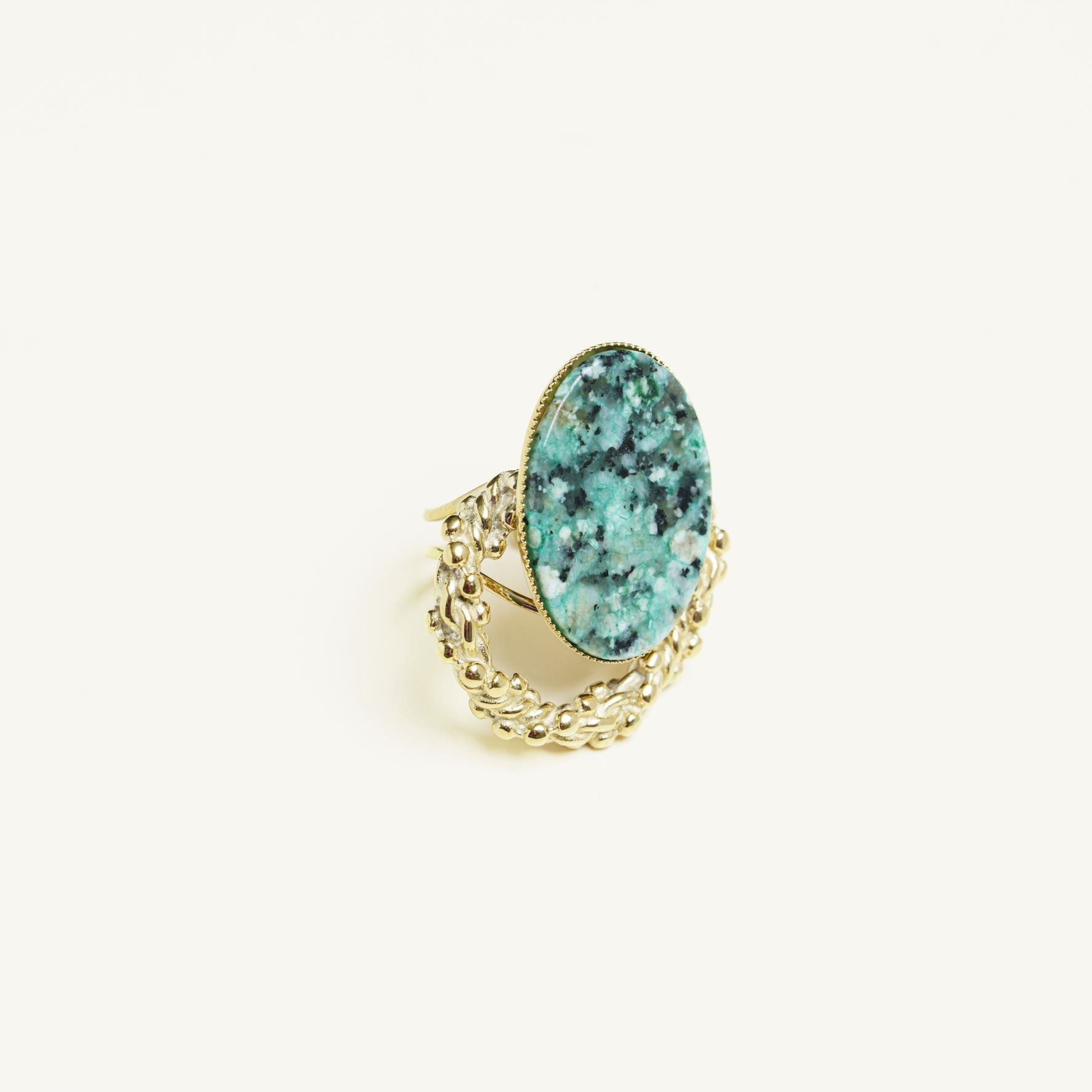 Bague Zinaelle en acier inoxydable doré à l'or fin — vue 2