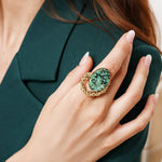 Bague Zinaelle en acier inoxydable doré à l'or fin