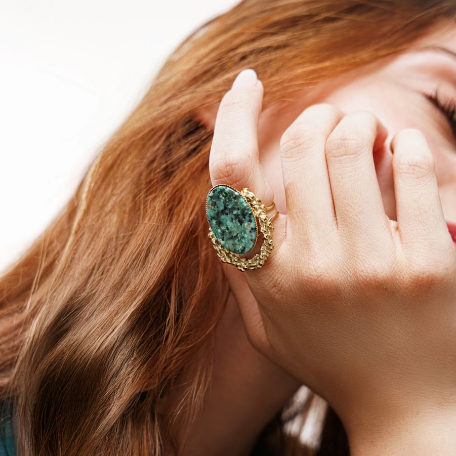 Bague Zinaelle en acier inoxydable doré à l'or fin — vue 4