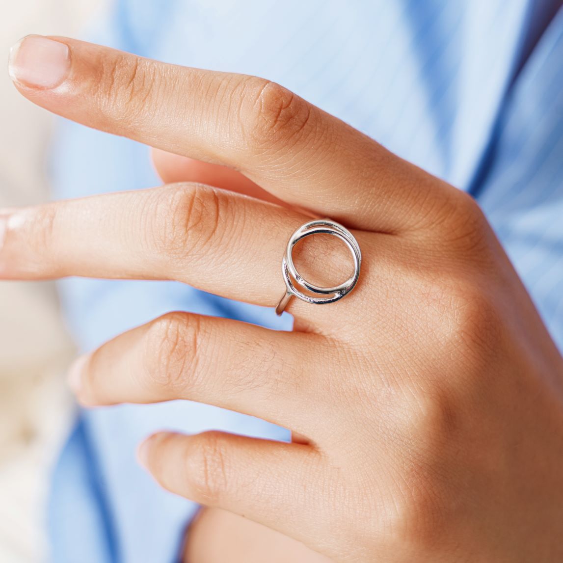 Bague Oranys en acier inoxydable doré à l'or fin — vue 3