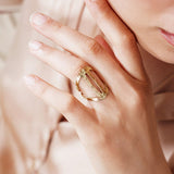 Bague Zéolya en acier inoxydable doré à l'or fin