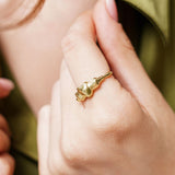 Bague Yséane en acier inoxydable doré à l'or fin — vue 2