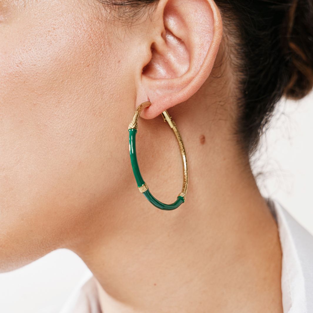 Boucles Délya en acier inoxydable doré à l'or fin — vue 2