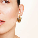Boucles Powela en acier inoxydable doré à l'or fin — vue 3