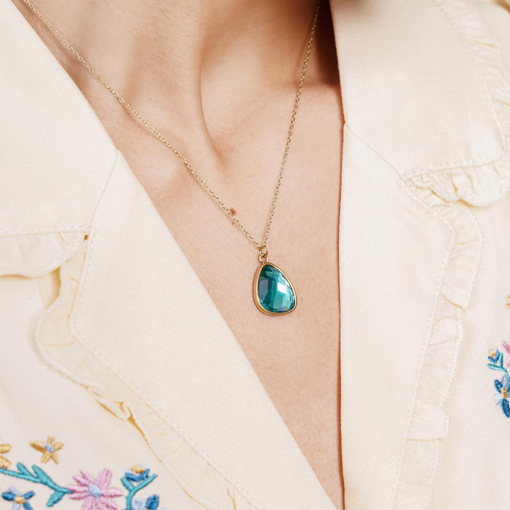 Collier Myra en acier inoxydable doré à l'or fin — vue 3