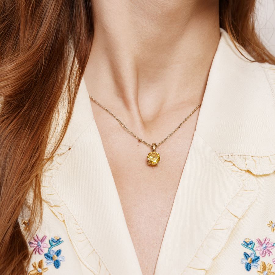 Collier Kimala en acier inoxydable doré à l'or fin — vue 3