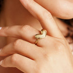 Bague Marianne en acier inoxydable doré à l'or fin