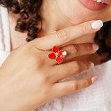 Bague Frondia en acier inoxydable doré à l'or fin