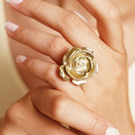 Bague Avelina en acier inoxydable doré à l'or fin — vue 3