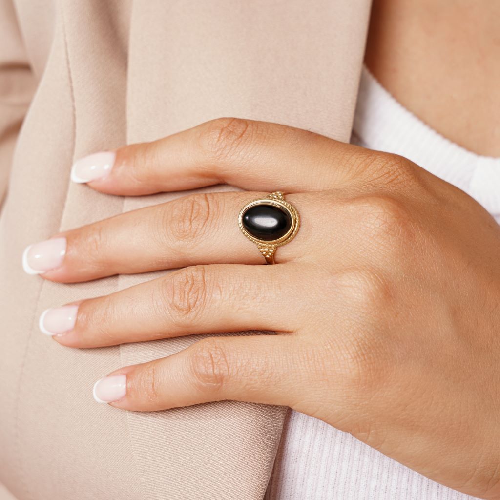 Bague Hidaya en acier inoxydable doré à l'or fin — vue 3