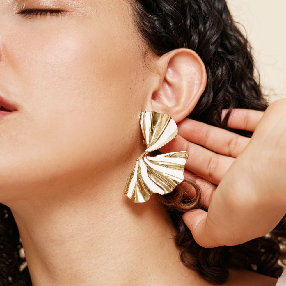 Boucles Mielora en acier inoxydable doré à l'or fin — vue 3
