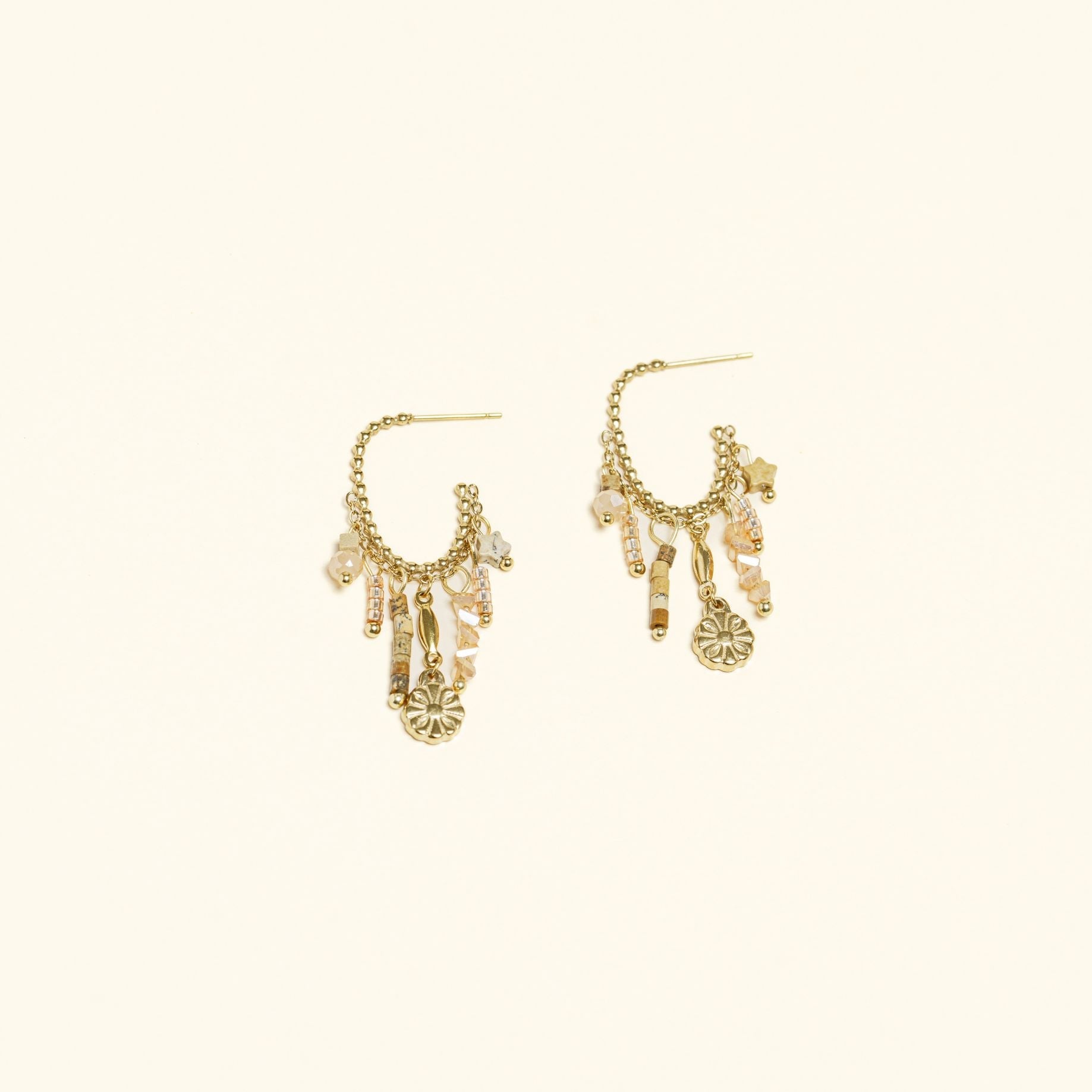 Boucles Belloria en acier inoxydable doré à l'or fin — vue 3