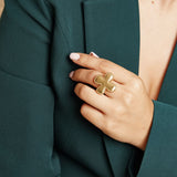Bague Avély en acier inoxydable doré à l'or fin