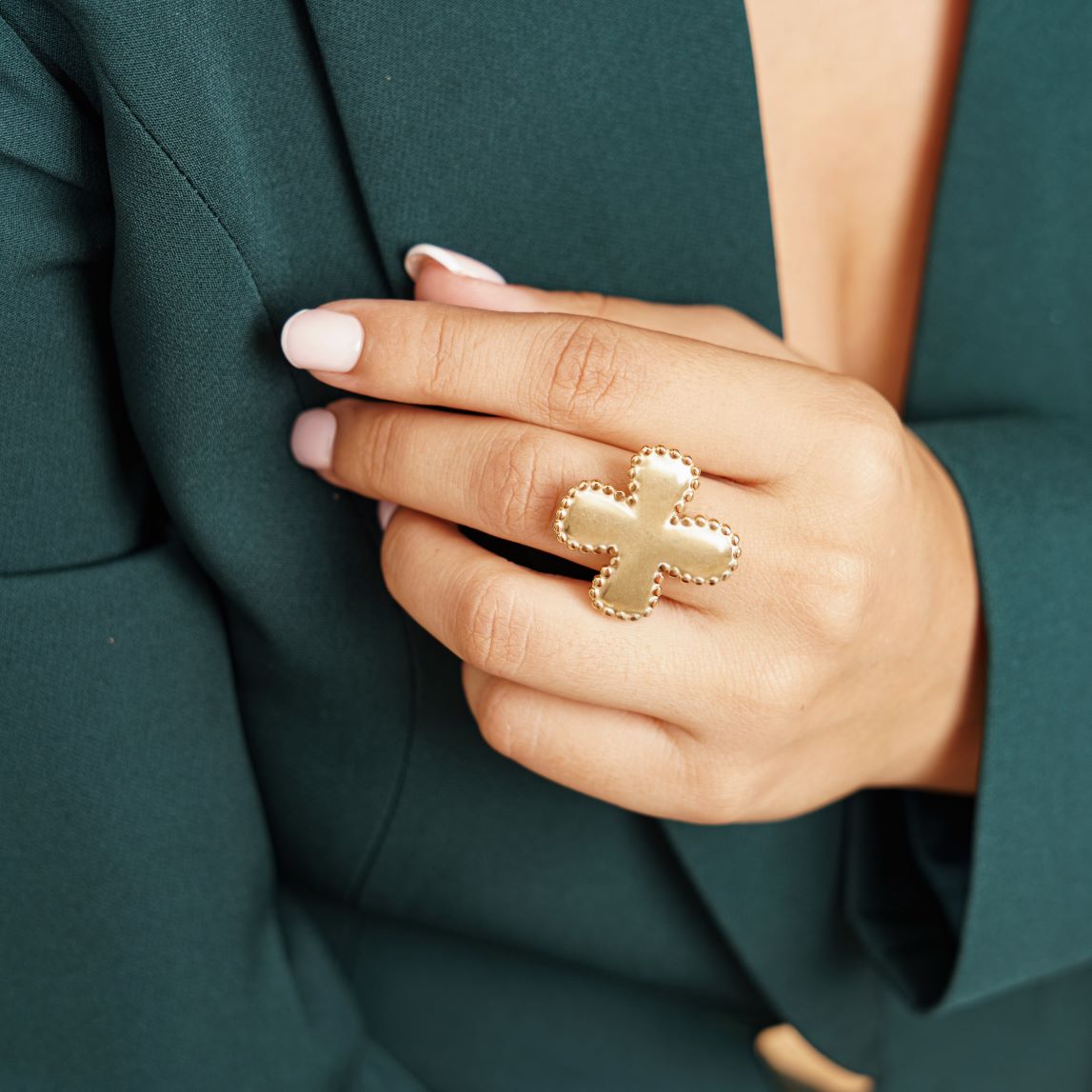Bague Avély en acier inoxydable doré à l'or fin — vue 3
