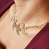 Collier Nyra en acier inoxydable doré à l'or fin