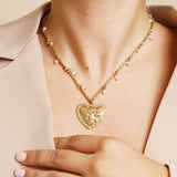 Collier Fazou en acier inoxydable doré à l'or fin