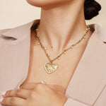 Collier Fazou en acier inoxydable doré à l'or fin — vue 3