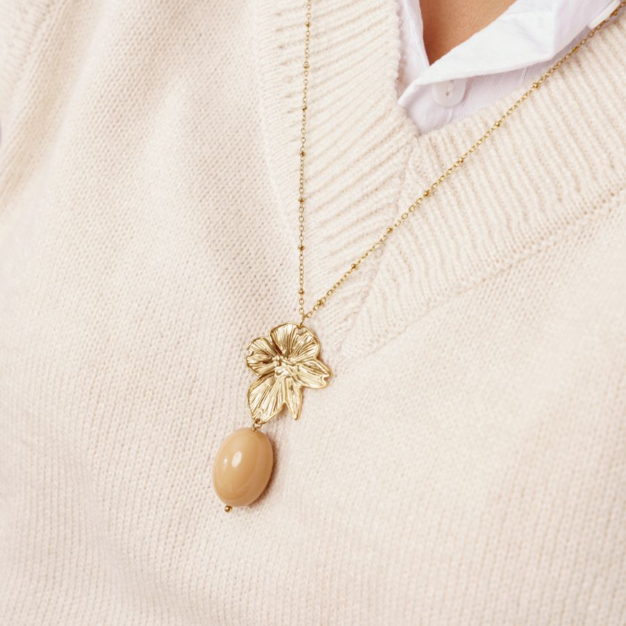Collier Tarifa en acier inoxydable doré à l'or fin — vue 3