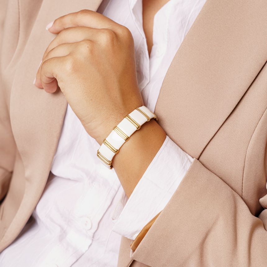 Bracelet Kinsley en acier inoxydable doré à l'or fin