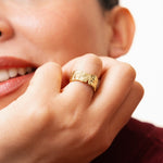 Bague Sansa en acier inoxydable doré à l'or fin — vue 4
