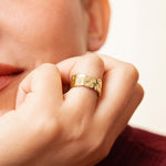 Bague Sansa en acier inoxydable doré à l'or fin — vue 2