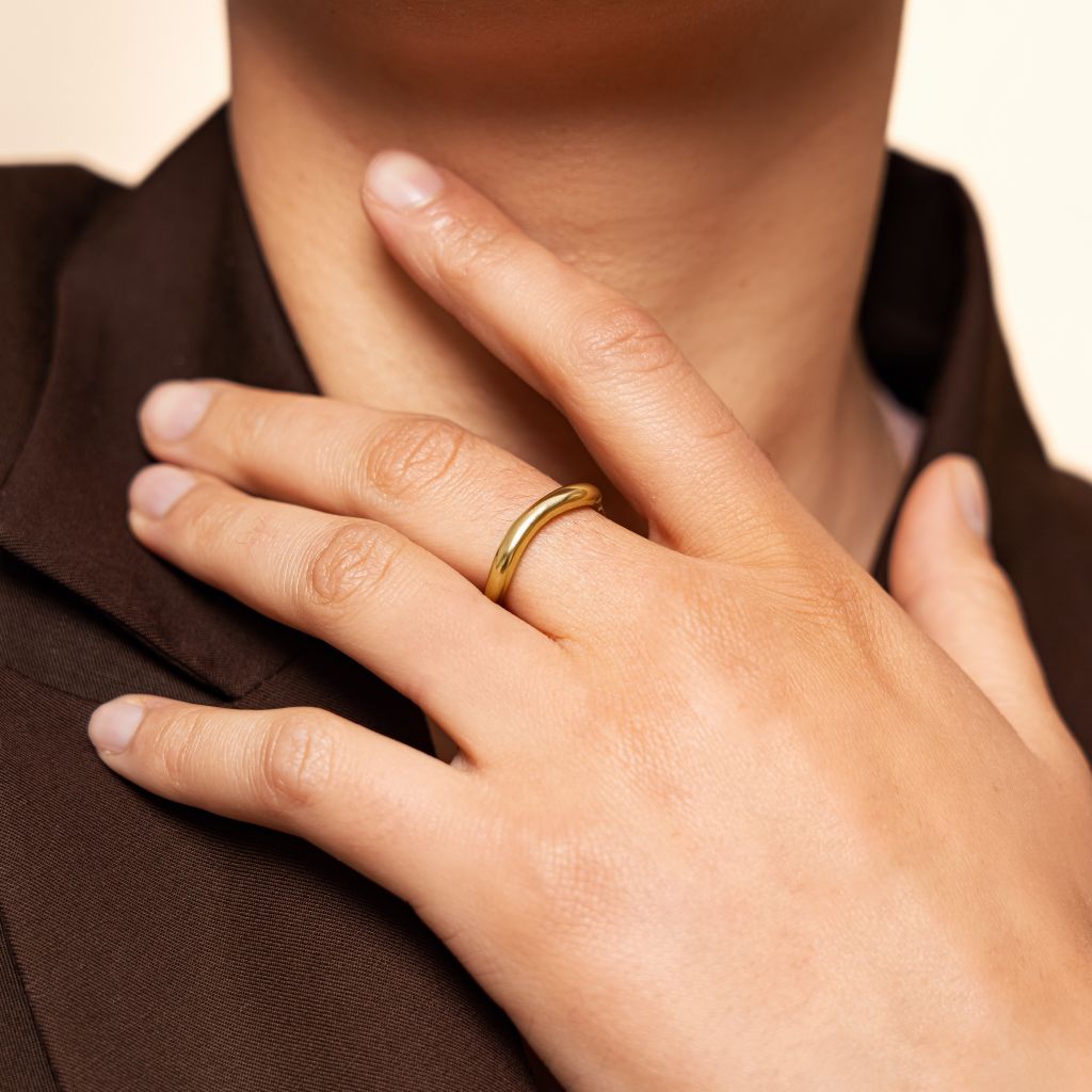 Bague Sultana en acier inoxydable doré à l'or fin — vue 4